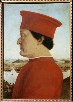 <p>Diptych with Portraits of Federico da Montefeltro and Battista Sforza</p>
