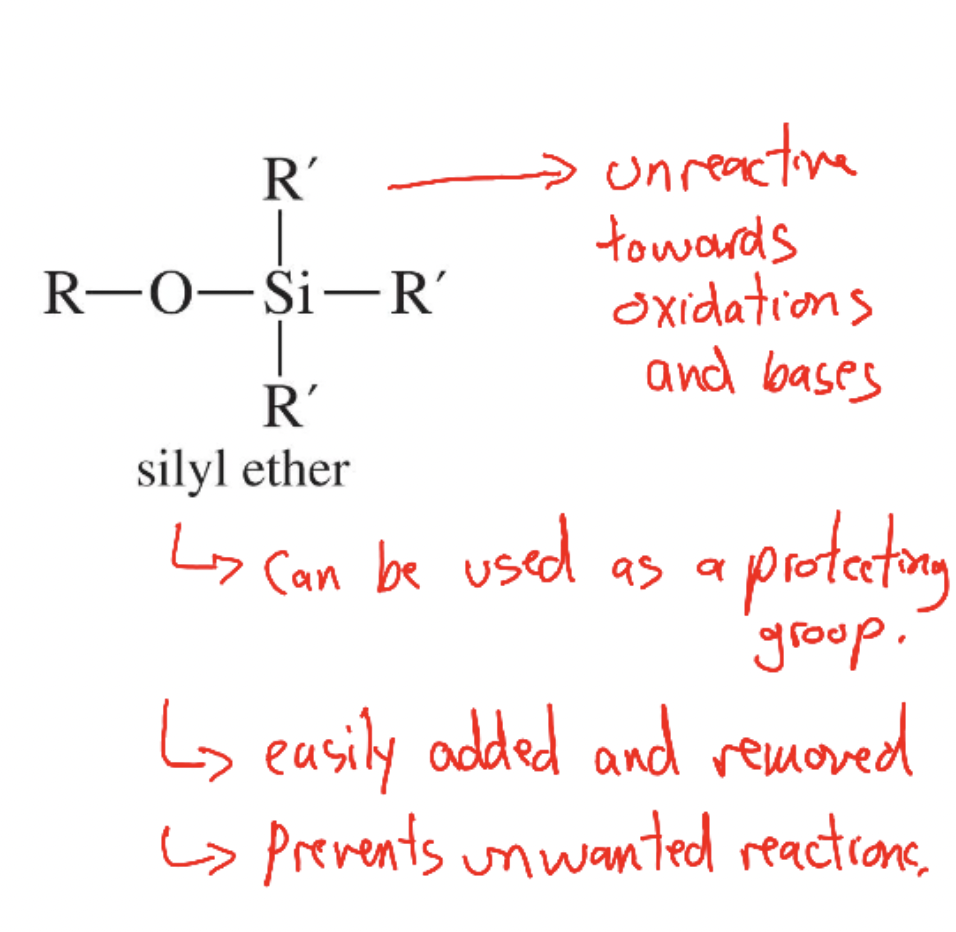 <p>R–O–SiR′₃ derivative used to protect alcohols from bases/oxidants; removed by fluoride or acid. </p>