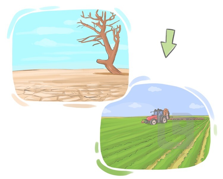 <p>cultivable, fértil</p>