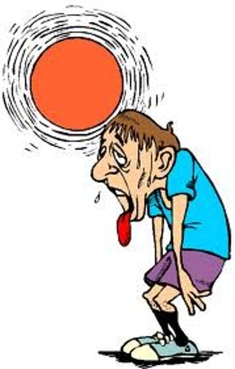 <p>to suffer from great heat</p><p>hot and humid</p>