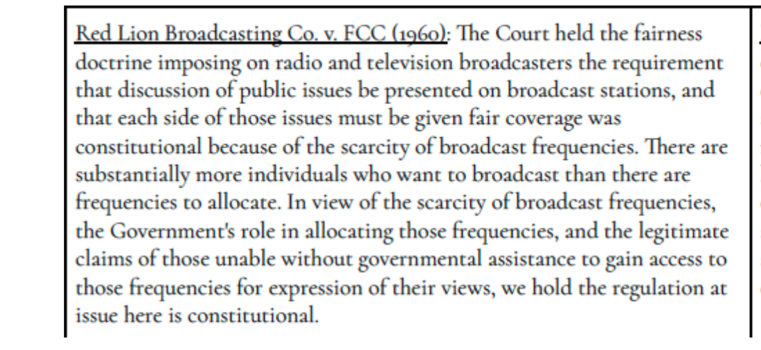 <p>Red Lion Broadcasting v. FCC</p>