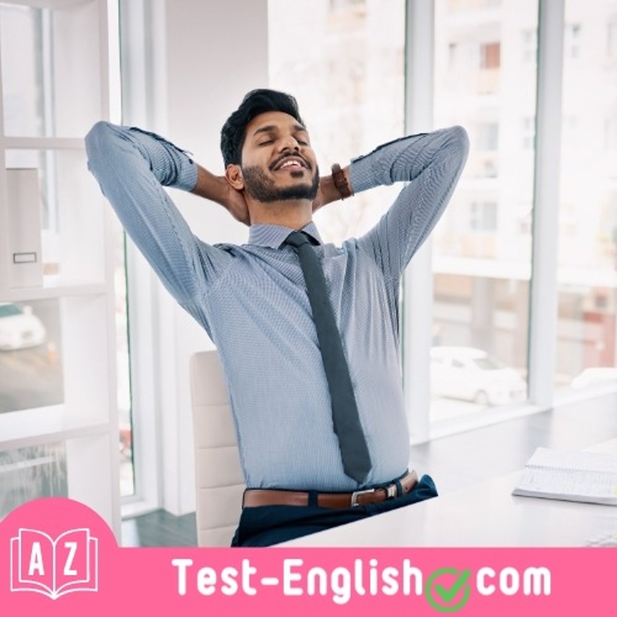 <p>He is _____. He is very calm and rarely gets stressed about anything.</p>