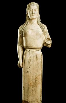 <p><strong>Peplos Kore</strong></p><p>Archaic Greek</p><p>Greece</p><p>530 BCE</p><p>Marble, painted details</p>