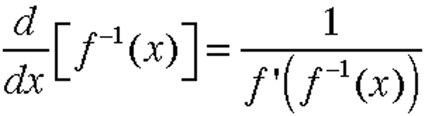 <p>1/(f prime of f inverse)</p>