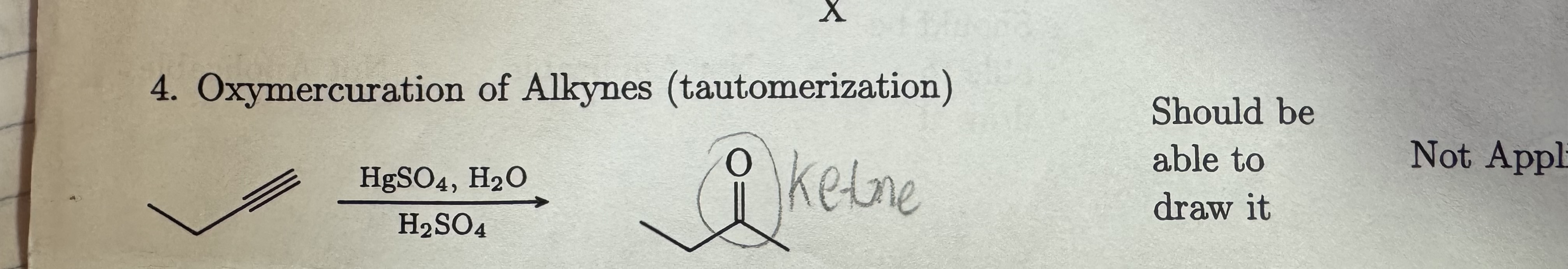 <p>Oxymercuration of Alkynes</p><p>with a ketone</p>