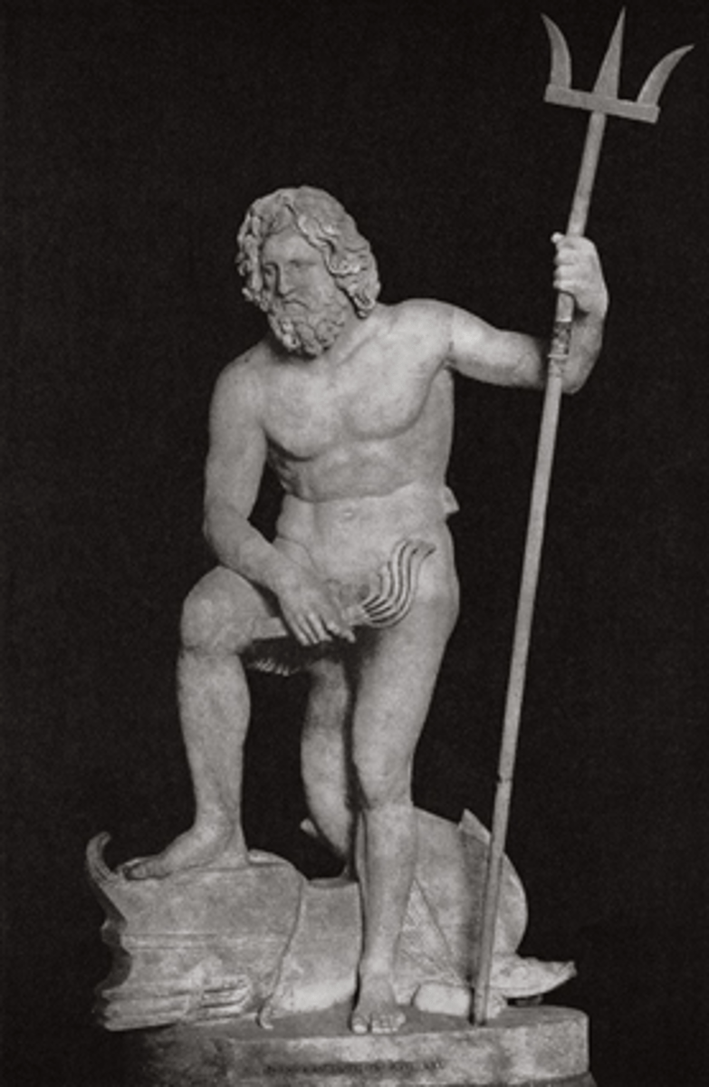 <p>Bearded man holding a trident</p>