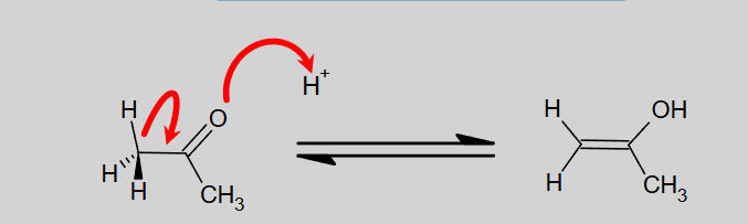 <p>interconversion between 2 isomers by a shift of a proton &amp; double bond</p>