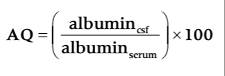 <p>Using the albumin quotient</p><p>Iatrogenic blood contamination of the CSF samples, intrathecal hemorrhage, or inflammation/traumatic disruption of the BBB will result in an elevated AQ</p>