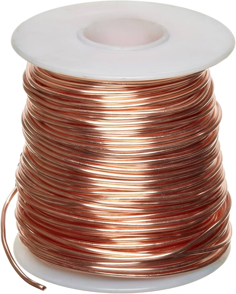 <p><strong>Copper </strong>- copper is a good conductor of electricity and is therefore used in wiring</p>