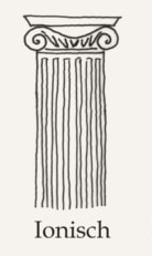 <p>geef de kenmerken van een Ionische orde.</p>