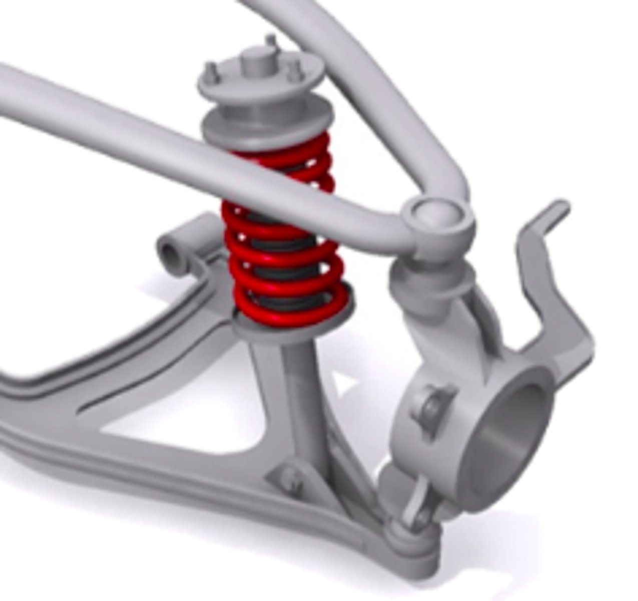 <p>has upper and lower control arms</p>