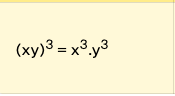 <p>Power of Product Property: Exponents of a product can be distributed to each factor. (a*b)^n = a^n * b^n. Simplifies calculations with exponents.</p>