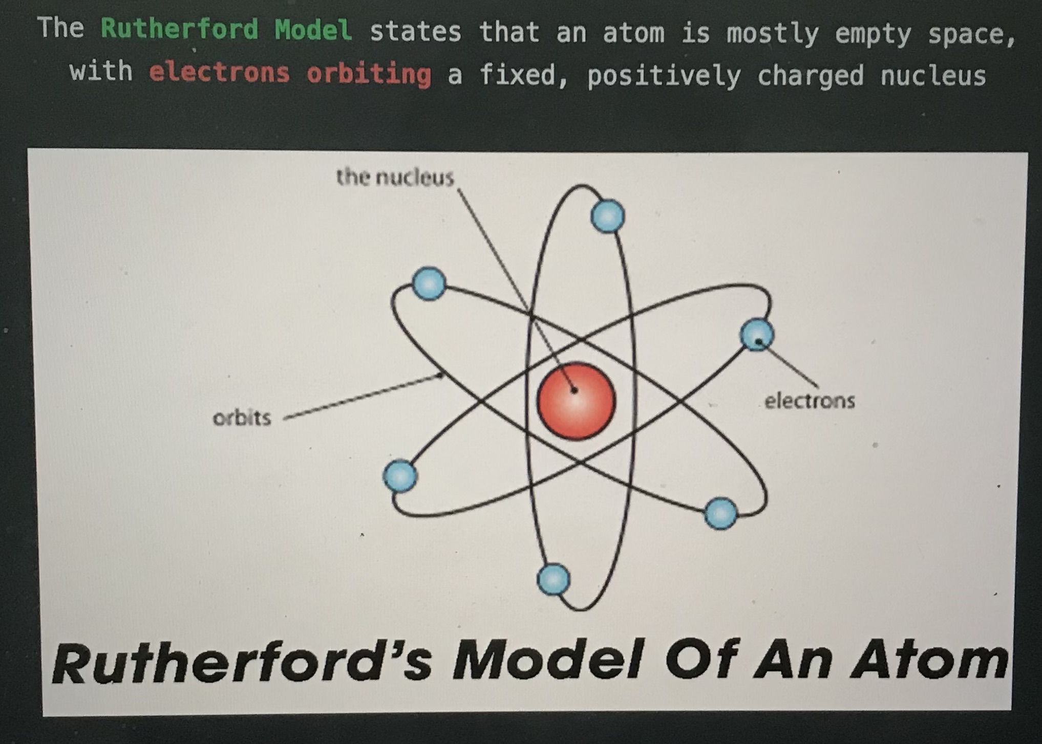 <p>Rutherford model </p>