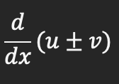 <p>Derivative for a sum/difference</p>