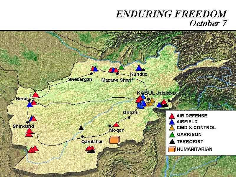 <p>U.S.-led campaign in Afghanistan (2001–2014) following 9/11. Aimed to destroy Al-Qaeda and remove the Taliban from power.</p>