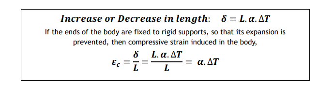 <p>Whenever there is some increase or decrease in the temperature of a body, it causes the body to expand or contract. A little consideration will show that if the body is allowed to expand or contract freely, with the rise or fall of the temperature, no stresses are induced in the body. But, if the deformation of the body is prevented, some stresses are induced in the body. Such stresses are known as thermal stresses.</p>