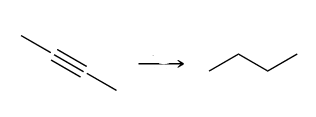 <p>alkyne to alkane</p>