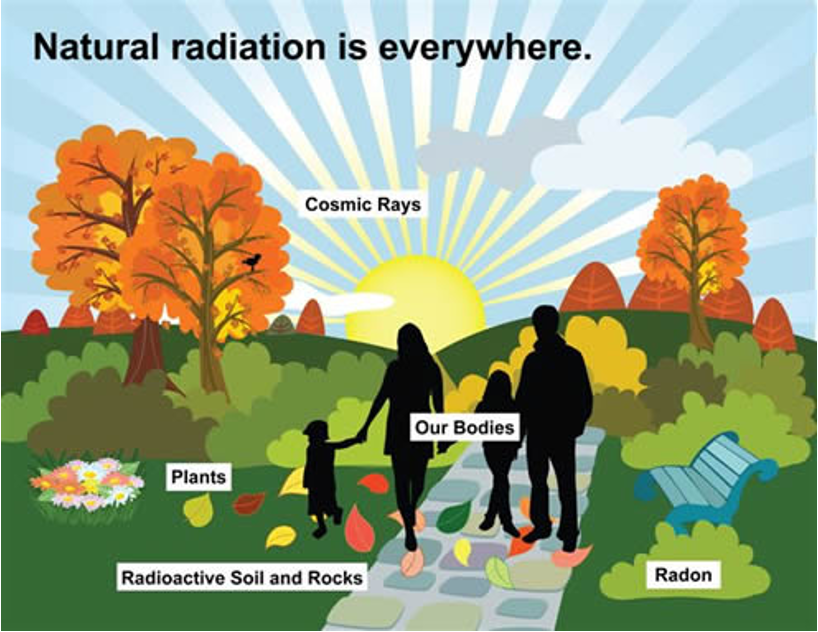<p><span style="font-family: &quot;Baskerville Old Face&quot;">constant source of ionizing radiation present in the environment and emitted from a variety of sources.</span></p>