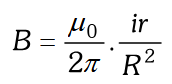 <p>Where</p><p>r = distance from centre of wire to that point</p><p>R = radius of wire</p>