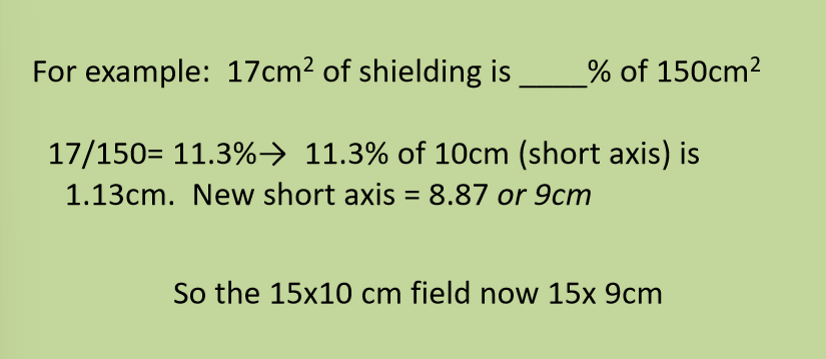 <p>the ratio of the total shielded area to the area of the opening field</p>