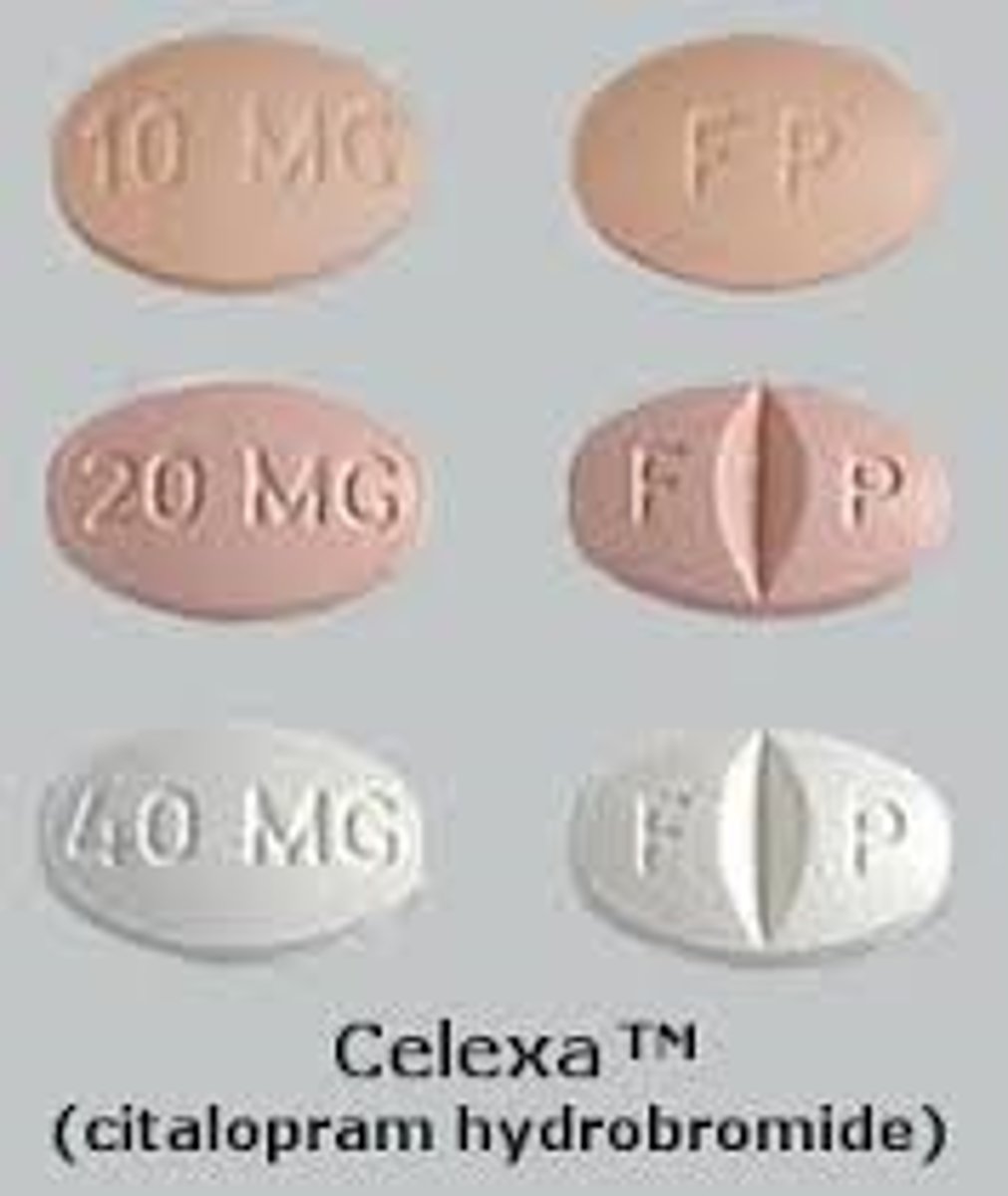 <p>Citalopram</p><p>SSRI</p><p>Depression</p>