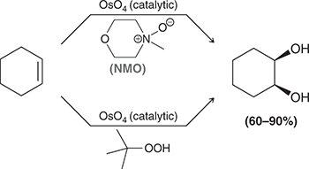 <p>KMnO4, NaOH, cold or </p><p>1) OsO4</p><p>2) NaHSO3, H2O</p>