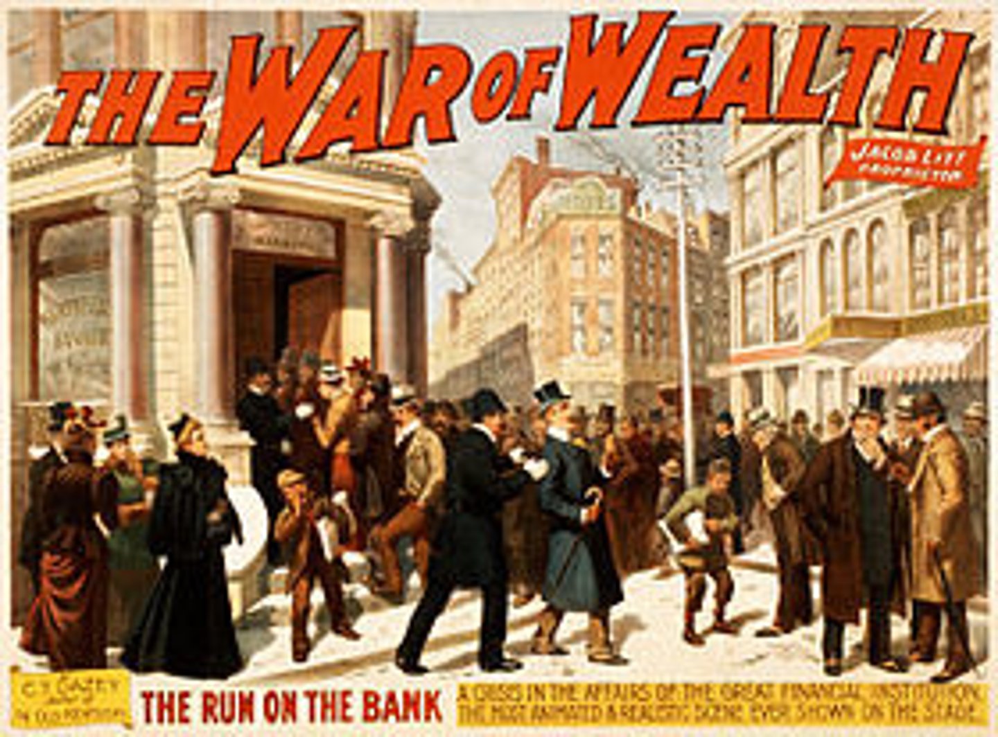 <p>The bankruptcy of two Railroad. As a result stock market crashed and banks closed. Lasted for 4 years. President Cleveland made gold the sole basis for currency, and had Congress repeal the Sherman Silver Purchase Act. The Democratic Split because of this!</p>