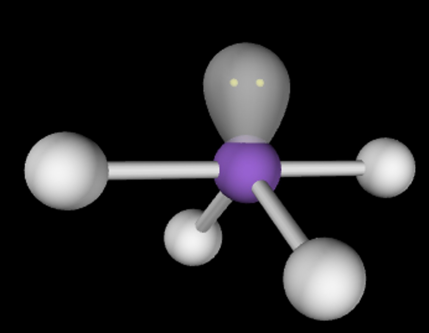 <p>5 electron domains</p><p>4 bonding domains</p><p>1 lone pair</p><p>90 and 120 degree angles</p>