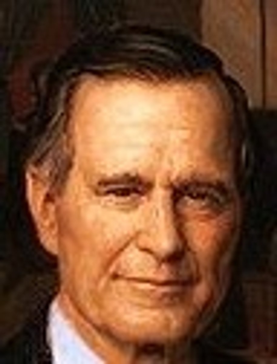 <p>Republican,Director of CIA, VP under Reagan, Soviet Union collapsed, Fall of Berlin Wall, First Gulf War, passage of ADA</p>