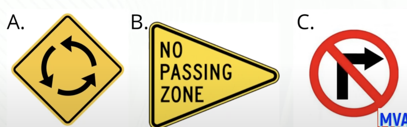 <p>Roundabout circle. Provides advance notice of a roundabout. Prepare to slow down and possibly yield to traffic in the roundabout. </p>