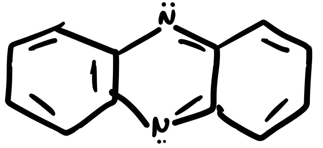 <p>Pyrazine between 2 benzene </p>