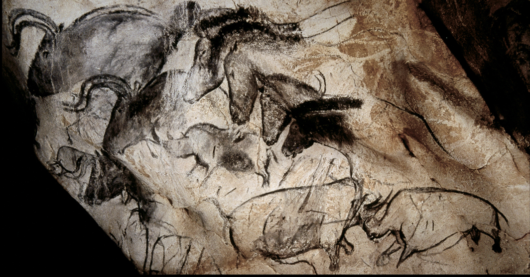 <p>Earliest known sites of prehistoric cave paintings,</p><p>Image <span>illustrate grazing, running, or resting animals such as wild horses,, bisons, mammoths,bears, panthers, owls, deer, aurochs, woolly rhinoceroses and wild goats(i bex)</span></p><p>Include both male and women handprints</p><p>geometric marking:Grids, circles, dots</p><p>Child like Footprints in cave lead to a “room” full of bear skulls</p>