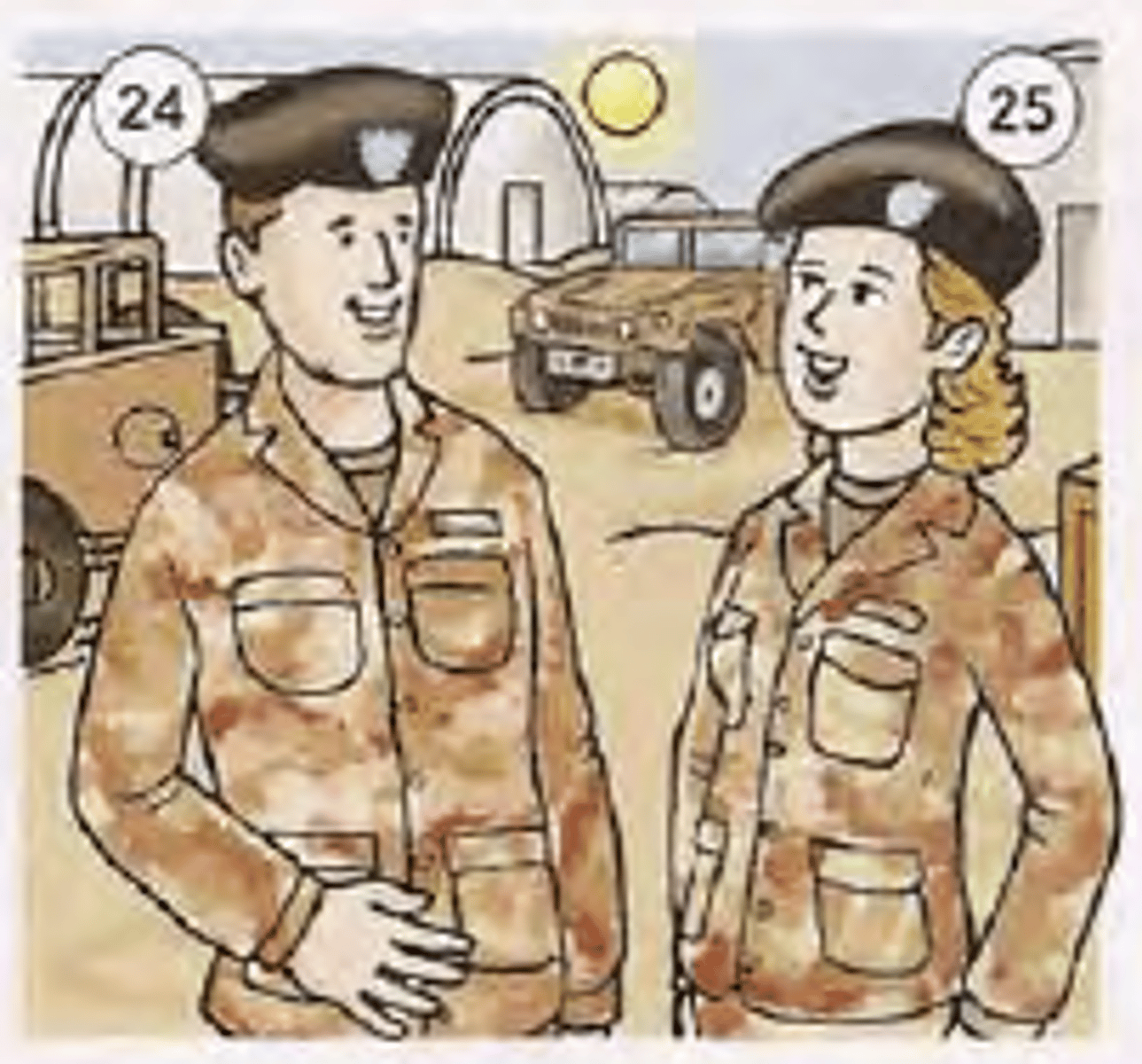 <p>the female military personnel</p>