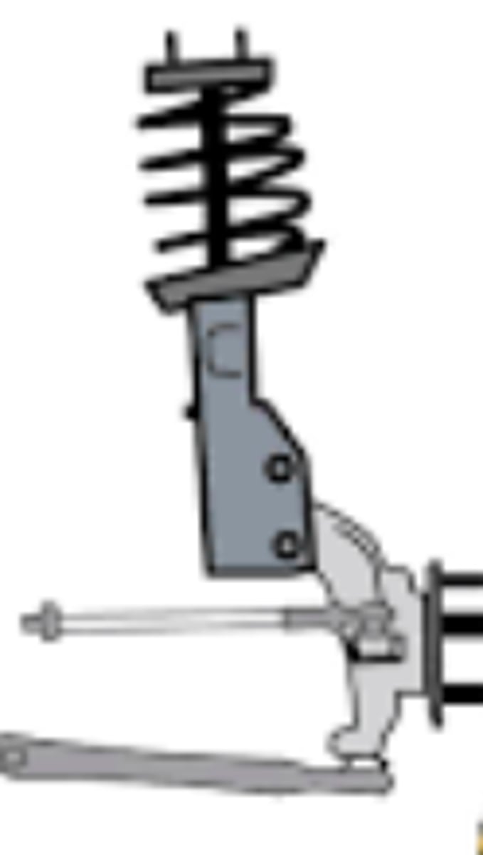 <p>has no upper control arm</p>