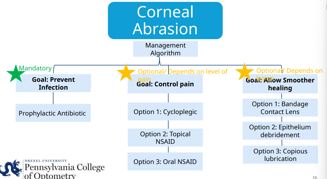 <p>antibiotic to prevent infection </p>