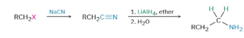 <p>reduction of nitriles</p>
