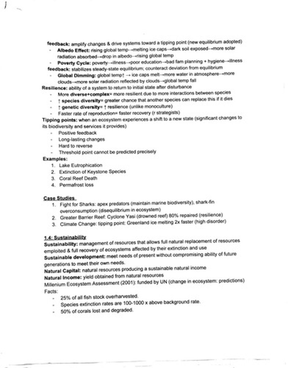 <p>When an ecosystem experiences a shift to a new state, causing significant changes.</p>