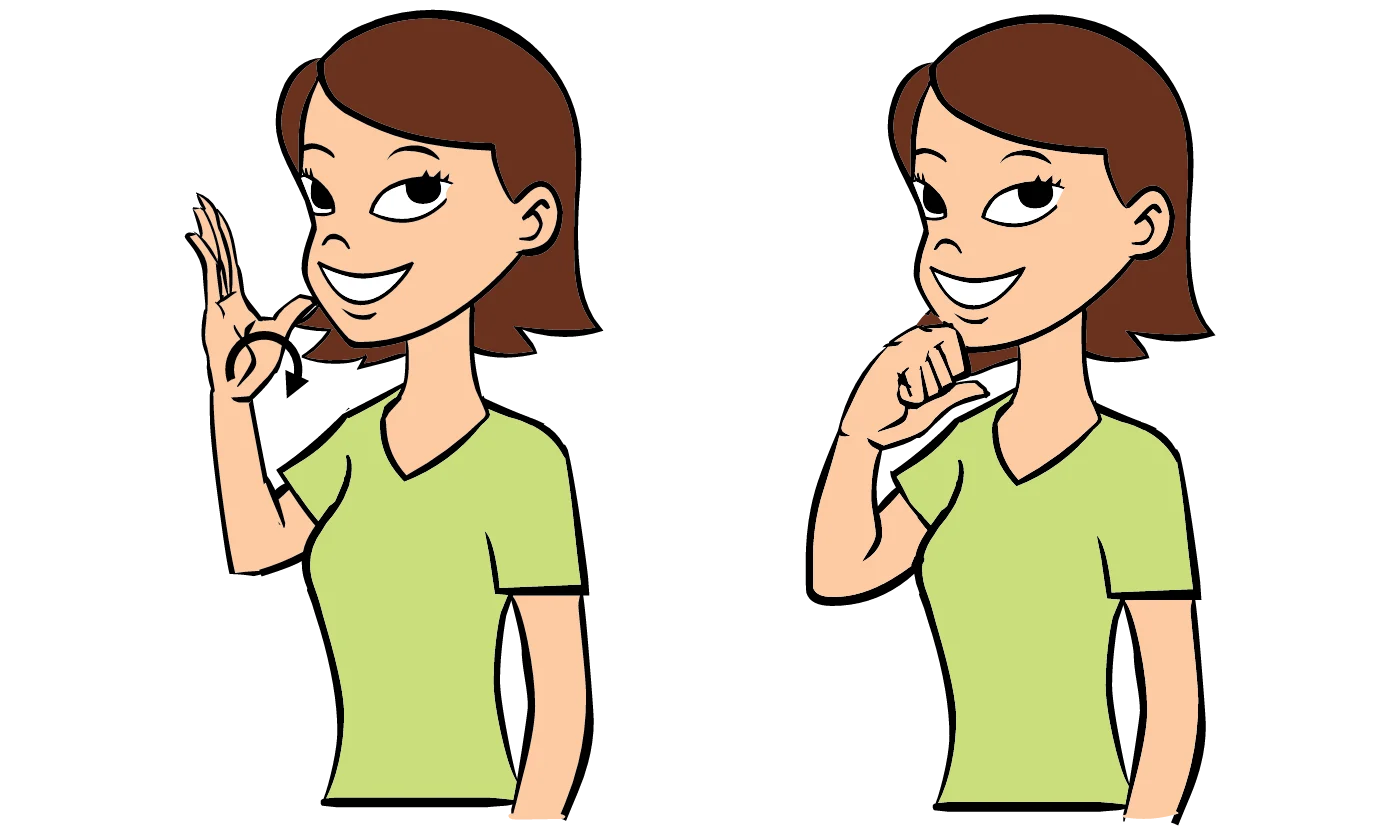 <p>2nd ver: instead of “s” handshape, can be flat “o” handshape - for sign BEAUTIFUL, add “wow” like facial expression</p>