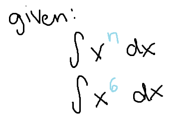 <p>The integral of x raised to the power of a number <em>n</em></p><p>note: n cannot equal -1</p>