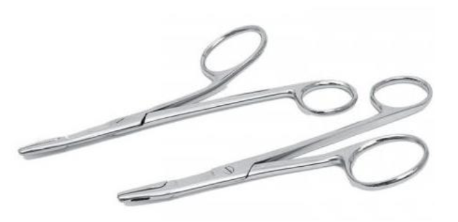 <p>cutting edge behind tips, no ratchet, asymmetrical handles</p>
