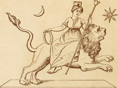 Wife of Chronos, goddess of the flow (e.g. of time), mother goddess, Zeus' mother