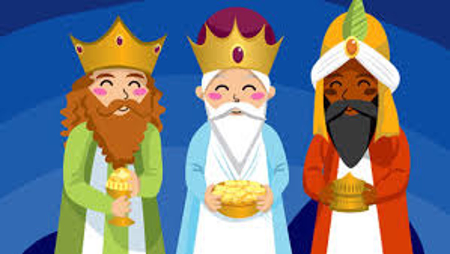 <p>Es el 6 de enero.</p><p>Los tres reyes magos le dan los regalos al bebé.</p><p>Los niños reciben regalos debajo de sus zapatos de los reyes magos.</p>