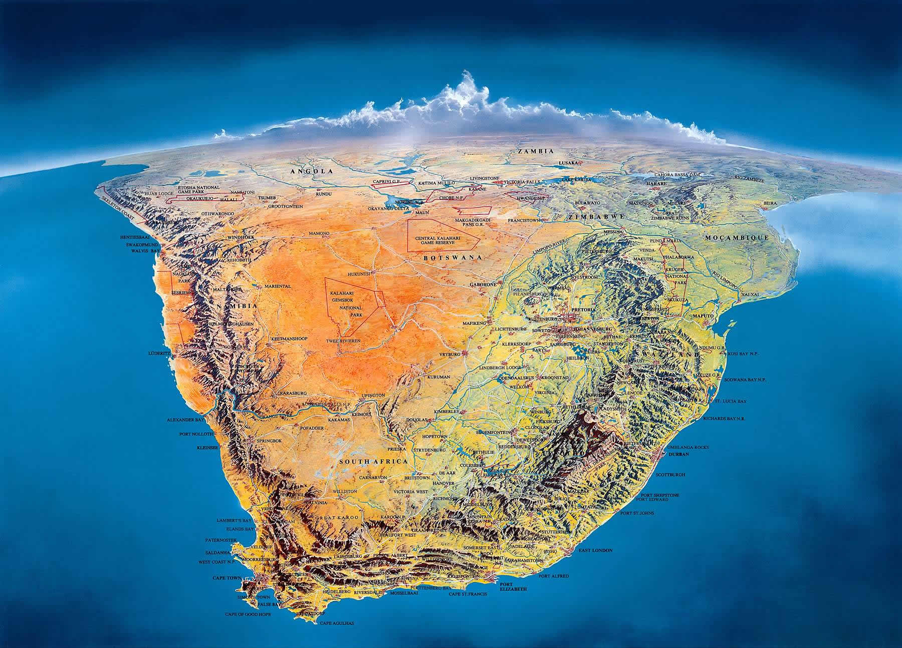 <p>‘n Groot deel van die Vrysaat en Gauteng is op die ________</p>