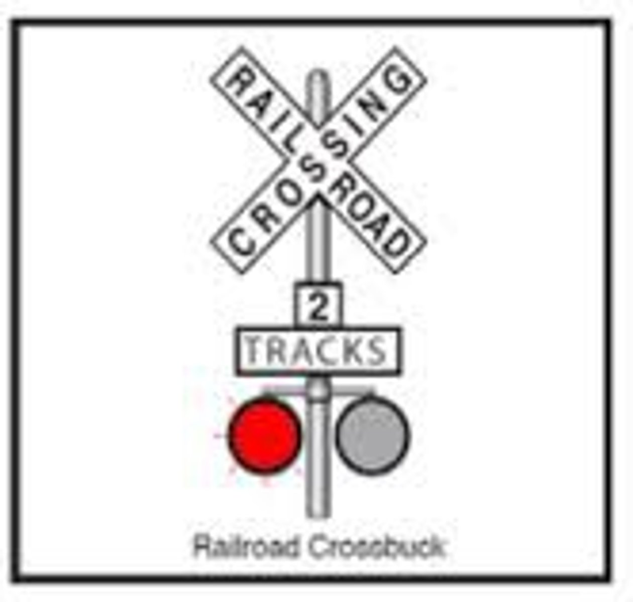 <p>Flashing red lights, lowered crossing gates and/or a bell at a railroad crossing indicate that you must stop, at least 15 feet (5 m) from the tracks. Do not go across the tracks until the lights and bell have stopped and the crossing gates are completely up. Do not drive around or under a gate that is moving up or down.</p><p>Yield when you see a crossbuck sign, which is a sign shaped like an "X" with "RAILROAD CROSSING" printed on it. If there are multiple train tracks, the sign will show the number of tracks.</p><p>Look and listen for trains before crossing any railroad tracks. If an approaching train is near enough or going fast enough to be a danger, you cannot go across the tracks, even if they have no signals or the signals are not working.</p><p>Do not, under any circumstances, attempt to cross any railroad tracks unless you are certain your entire vehicle will clear all of the tracks at the crossing. You cannot go across any railroad tracks unless there is room for your vehicle on the other side. If other traffic prevents you from going fully across, wait and go across only when there is room.</p><p>School buses with or without passengers, other buses with passengers on board and vehicles with explosives or flammable cargo must stop at all railroad crossings. Remember those rules if you are following one of these vehicles.</p>