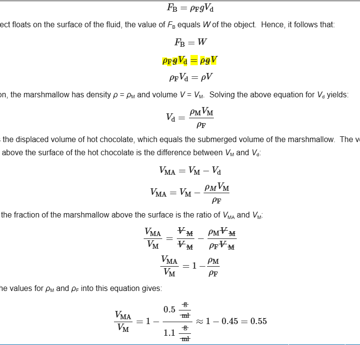 <p>I just did some division with densities</p>