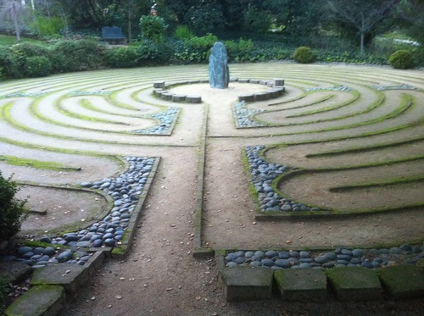 <p>A complicated network of winding passages; a maze</p>