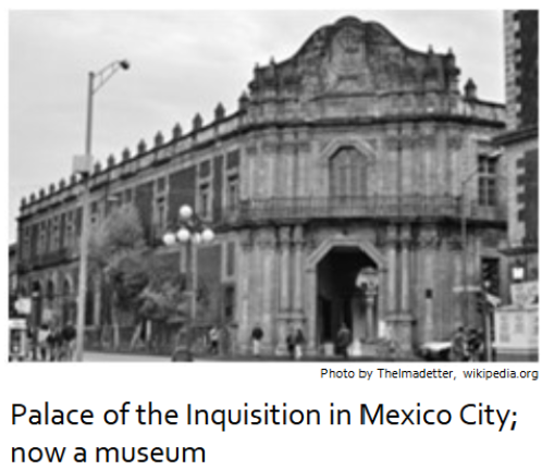 <p>• Inquisition-like proceedings had been carried out in the 1530’s in Yucatan by Bishop Diego de Landa, unofficially</p><ul><li><p>&nbsp;Torture, executions, destruction of religious items</p></li></ul><p>• The Inquisition was officially established in Mexico City 1571</p><p>• Officially, Indigenous people were supposed to be exempt (in practice, they were not)</p><p>• The Inquisition particularly targeted individuals of mixed-race heritage and enslaved Africans</p><ul><li><p>&nbsp;Women were often accused of witchcraft and tortured and/or burned at the stake</p></li></ul><p></p>