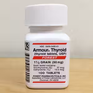 <p>Armour Thyroid (thyroid hormone)</p>