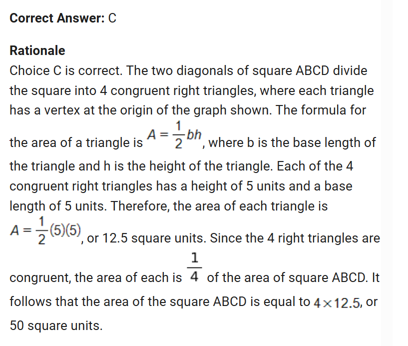 <p>when given a problem like this try to find other shapes you can use to find what your looking for.  <br><br>in the shape you have 4 of the same triangles that all of the same side lengths and adjacent lengths. use the area of a triangle formula A=1/2bh then multiply that answer by 4.</p>