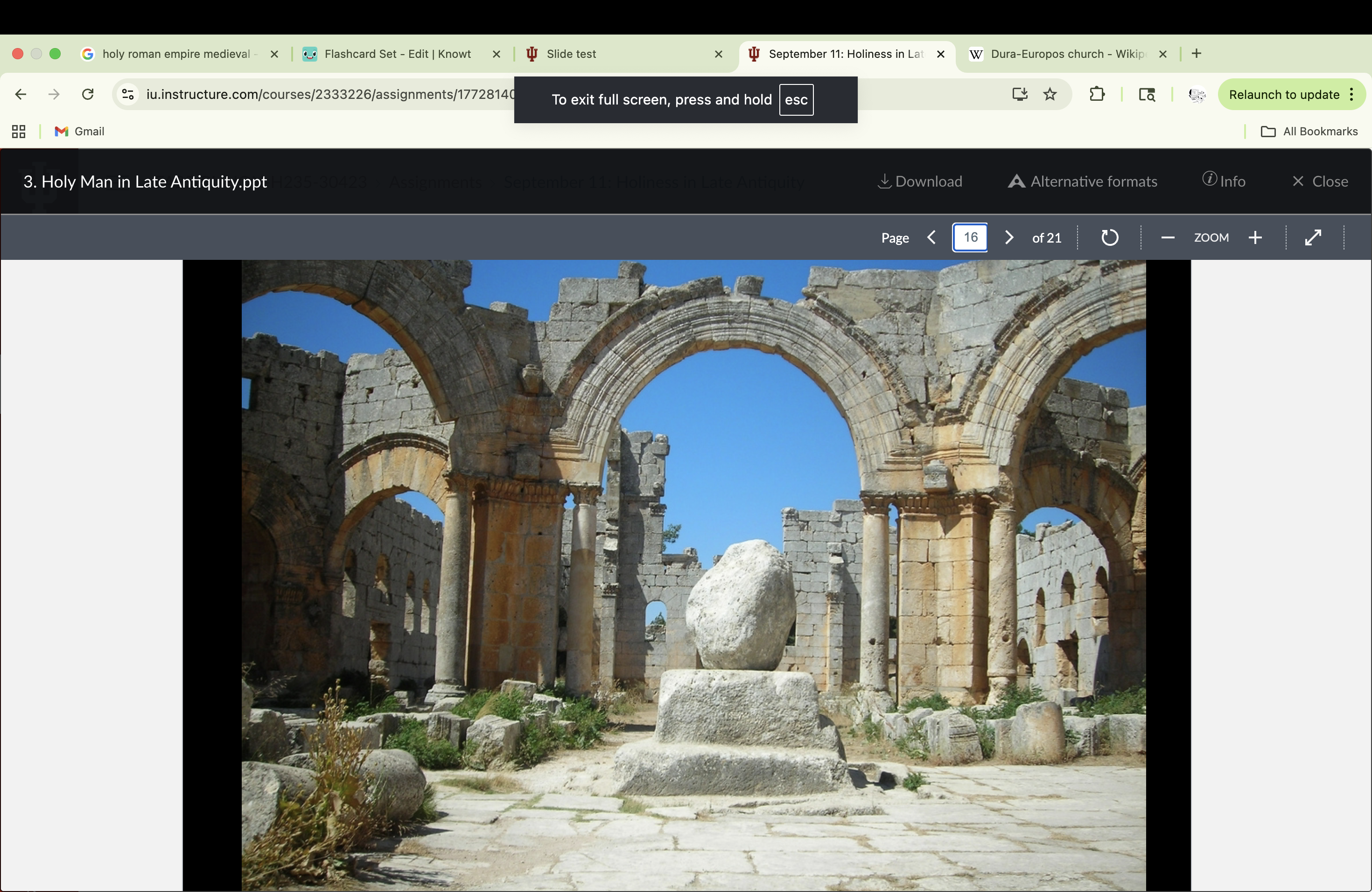 <p><span><span>View of ruins of Saint Simeon Stylites (Syria), showing ruins of the pillar, and church reconstruction drawing, built 5-6th centuries</span></span></p>